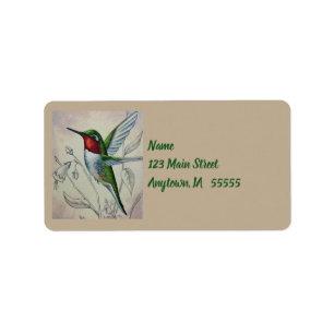 Étiquette Vintage Hummingbird No. 1 Watercolor Art