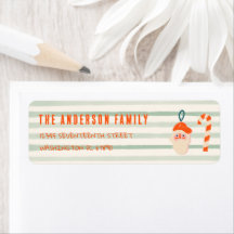 Vintage Illustré Noël Doddle Adresse Amusant