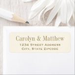 Étiquette Vintage ivoire Antique Mariage or Adresse de retou<br><div class="desc">Ajoutez du style à vos enveloppes avec ces étiquettes d'adresse de retour avec du texte personnalisé d'or antique que vous pouvez personnaliser avec une couleur arrière - plan d'ivoire.</div>