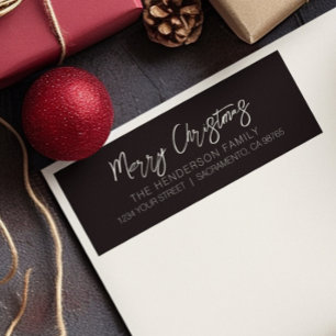 Étiquette Vintage Joyeux Noël Adresse de Retour des Fêtes