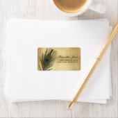 Étiquette Vintage Look Peacock Feature Adresse personnalisée (En situation)