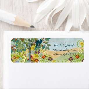 Étiquette Vintage Love Birds Fruit Tree  Damask Hills