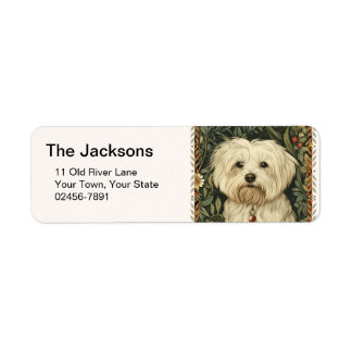 Étiquette Vintage Maltese or Bichon puppy Dog