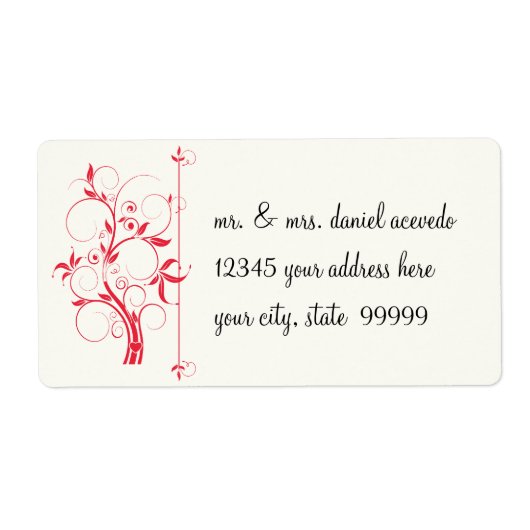 Étiquette Vintage Motif de feuille (Devant)