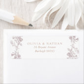 Étiquette Vintage Neutral Classic Mariage Adresse de retour (En situation)