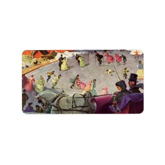 Étiquette Vintage Noël, Amour et Romance Sleigh (Devant)