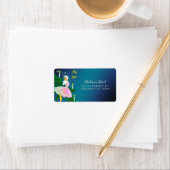 Étiquette Vintage Noël chandelle fille iridescente parties s (En situation)