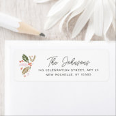 Étiquette Vintage Noël Holiday Adresse de retour (En situation)