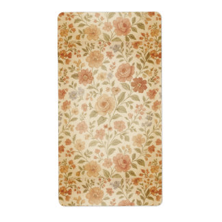 Étiquette Vintage Peach Rose