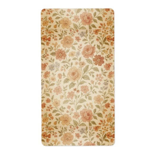 Étiquette Vintage Peach Rose  (Devant)