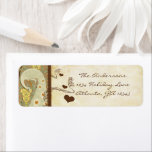 Étiquette Vintage Peacock Jaune Peachy Coral Tons Terre<br><div class="desc">Terracotta Jaune Terre Tons Vintage Art Déco Art Nouveau Peacock Inséparables Mariage Retourner l'adresse Étiquettes. Peacock Wedding Invitations Vintage Art nouveau Peacock Bird Parade Mariage -voir plus Vintages Bird Products Vintage Paisley Peacock Colors ou Fuchsia and Lime Paisley Faire-part de mariage -Paisley Peacock Colours Wedding Invitations, RSVP, Save the Date...</div>