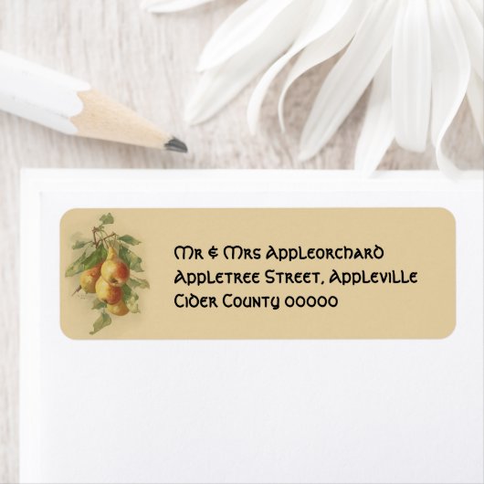 Étiquette Vintage pears (En situation)