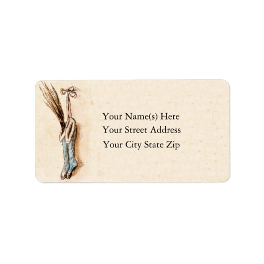 Étiquette Vintage pendaison des bas de Noël (Devant)