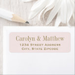 Étiquette Vintage Pink Antique Gold Mariage Adresse de retou<br><div class="desc">Ajoutez du style à vos enveloppes avec ces étiquettes d'adresse de retour avec du texte usagé d'or antique que vous pouvez personnaliser avec une couleur arrière - plan rose pastel pâle.</div>
