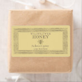 Étiquette Vintage pot de miel d'abeille rustique (En situation)