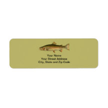 Étiquette Vintage Rainbow Trout Dark Khaki