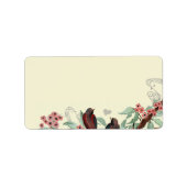 Étiquette Vintage Red Birds Pink Flower Branch Adresse (Devant)