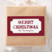 Étiquette Vintage Red Christmas Labels (En situation)