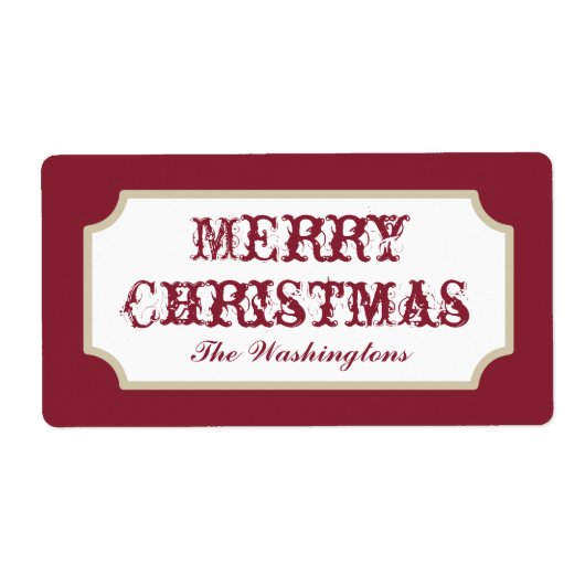 Étiquette Vintage Red Christmas Labels (Devant)