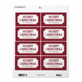 Étiquette Vintage Red Christmas Labels (Feuille entière)