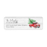 Étiquette Vintage Red Truck Christmas Adresse de retour<br><div class="desc">Vintage Red Truck Christmas Retourner l'adresse</div>