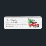 Étiquette Vintage Red Truck Christmas Adresse de retour<br><div class="desc">Vintage Red Truck Christmas Retourner l'adresse</div>