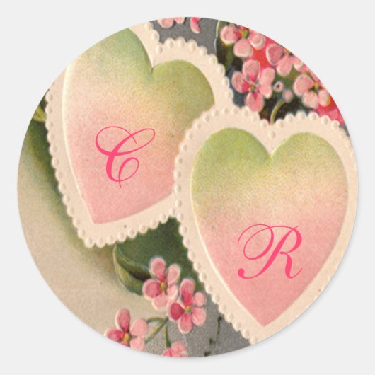 étiquette vintage rose (Devant)