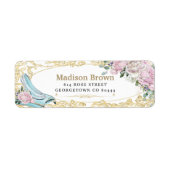 Étiquette Vintage Rose Roses Gold Princesse Cinderella Retou (Devant)