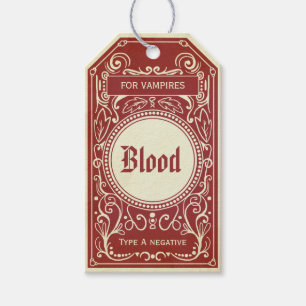 Étiquette vintage rouge de sang de vampire de