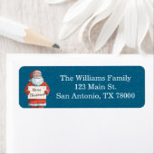 Étiquette Vintage Santa Christmas Address (En situation)