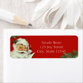 Étiquette Vintage Santa Claus Red Christmas Invitation (En situation)
