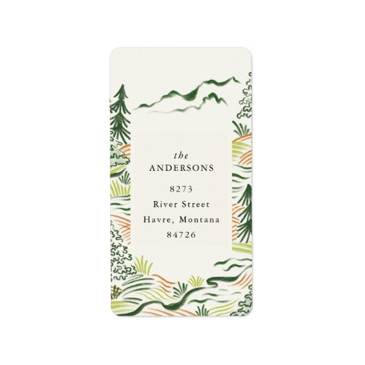 Étiquette Vintage sapins de Noël Retourner l'étiquette d'adr (Devant)