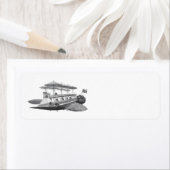 Étiquette Vintage Science Fiction Steampunk Airship Eclipse (En situation)