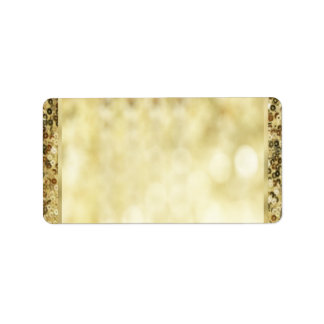 Étiquette Vintage Sequin Gold Bokeh Modèle