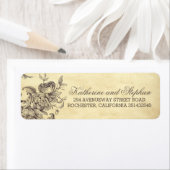 Étiquette Vintage Shabby Flouris Mariage (En situation)