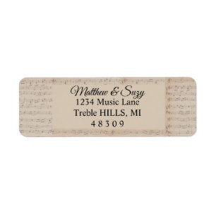 Étiquette Vintage Sheet Music note Musician