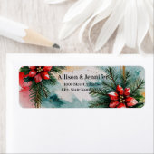 Étiquette Vintage Snowflake Holiday Christmas Ball Red (En situation)