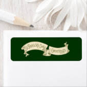 Étiquette Vintage St. Patrick's Day Salutations Bannière d'o (En situation)