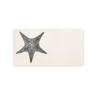 Étiquette Vintage Starfish Antique Star Poisson Modèle