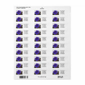 Étiquette Violet africain en floraison (Feuille entière)