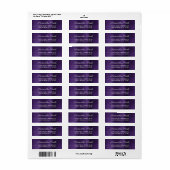 Étiquette Violet foncé ombré pailleté (Feuille entière)