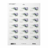 Étiquette Violet Nuit Rustique Floral Feuillu Adresse (Feuille entière)