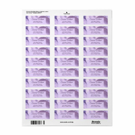 Étiquette Violet pourpre (Feuille entière)