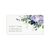 Étiquette Violet pourpre marine floral rustique feuillu Adre (Devant)