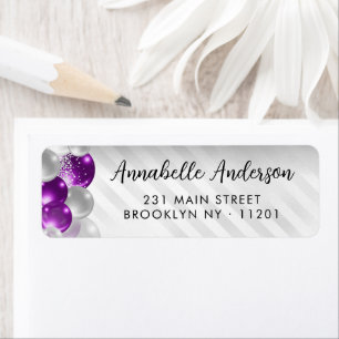 Étiquette Violet violet argent Parties scintillant Ballons A