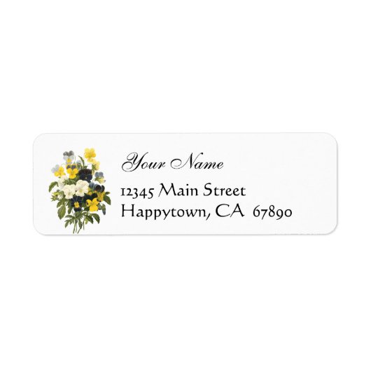 Étiquette Violets and Pansy Flowers Return Address Labels (Devant)