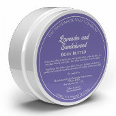 Étiquette violette pour pot de cosmétiques avec in