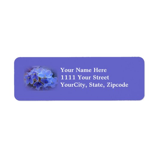 Étiquette Violettes africaines bleues (Devant)