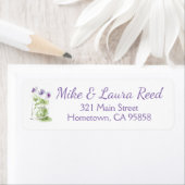 Étiquette Violettes d'aquarelle de lavande dans un bocal de (En situation)