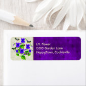 Étiquette Violettes et papillons (En situation)